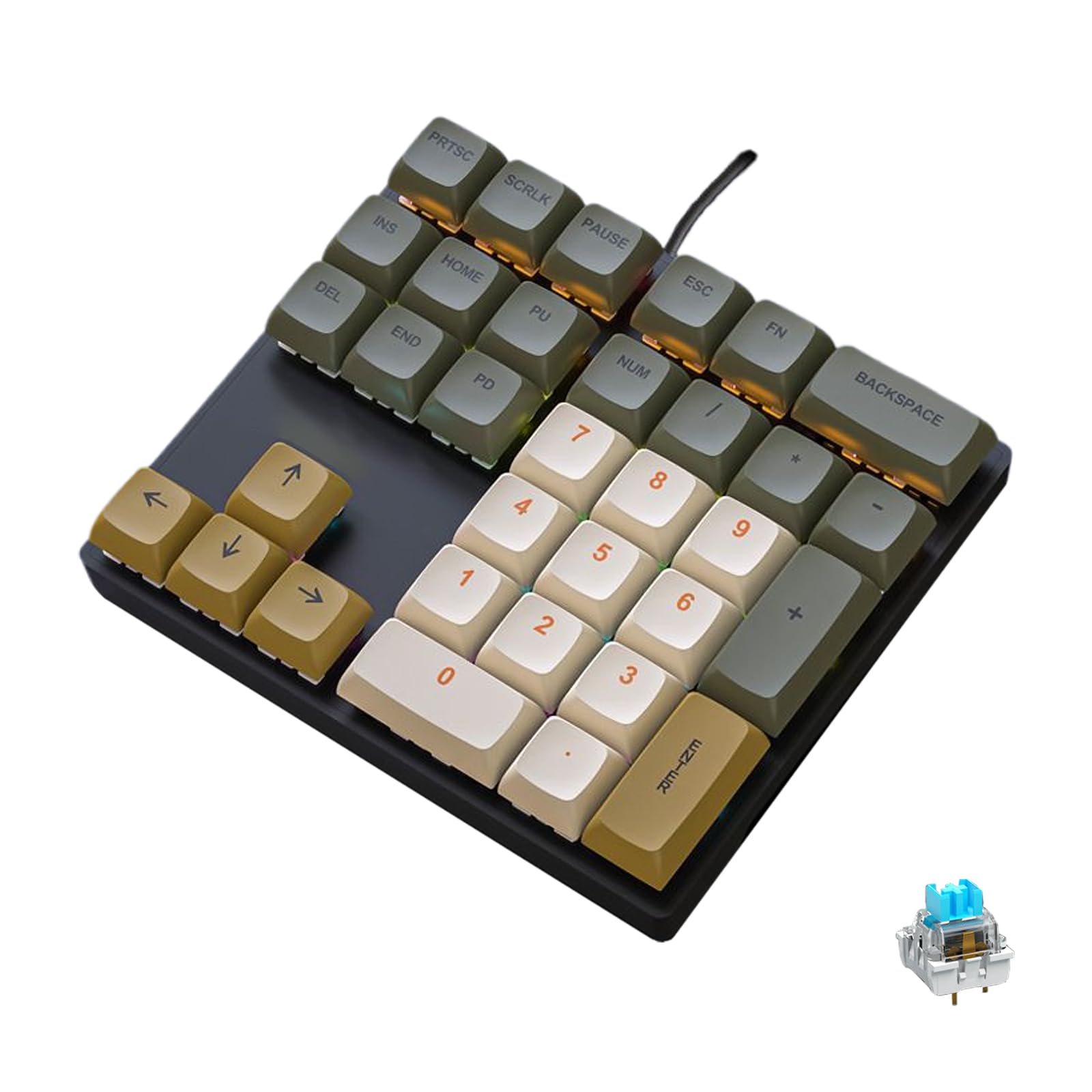 Amazon.com: LINKEET Mechanical Numpad Rainbow Backlit Clicky Blue